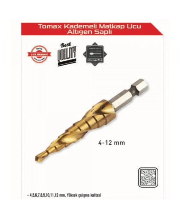 Kademeli Matkap Ucu 4-12 Mm Arası - Altıgen Saplı