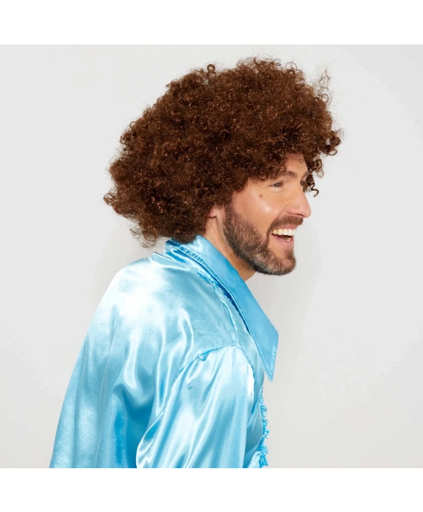 Kahve Renk Kıvırcık Afro Bonus Peruk