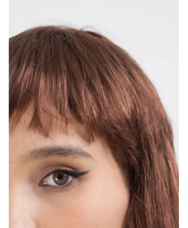 Kahve Renk Uzun Düz Parti Peruğu - Uzun Kahverengi Peruk