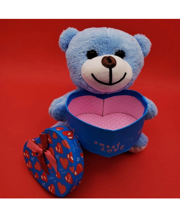 Kalp Kutulu Mavi Ayıcık