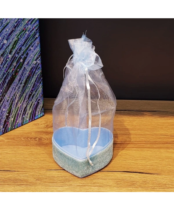 Kalp Tasarımlı Tül Kese