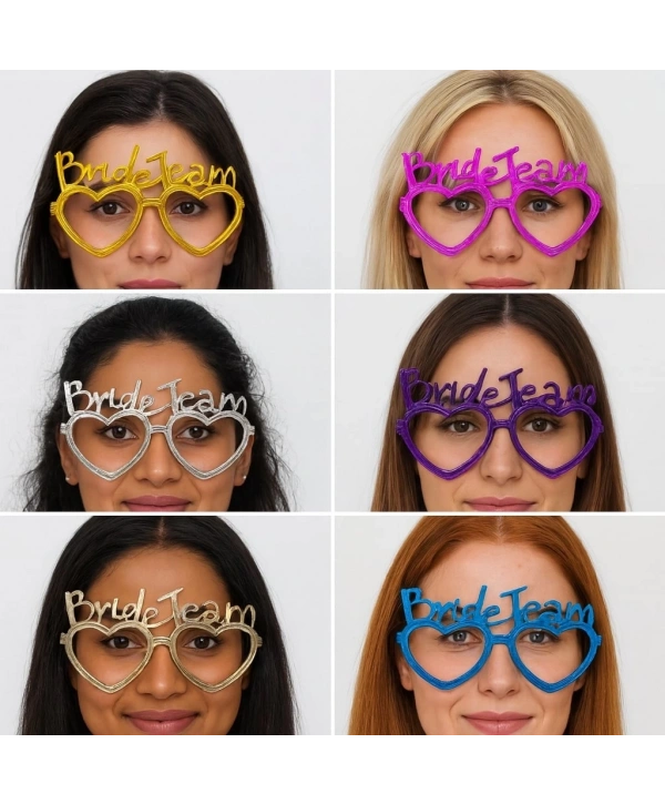 Kalpli Bride Team Gözlük Seti 6 Renk - Kına  Düğün Partileri İçin