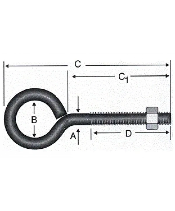 Kapalı Metrik Kanca M4 - 100 Adet