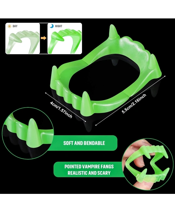 Karanlıkta Parlayan Fosforlu Çift Damak Takma Vampir Dişi