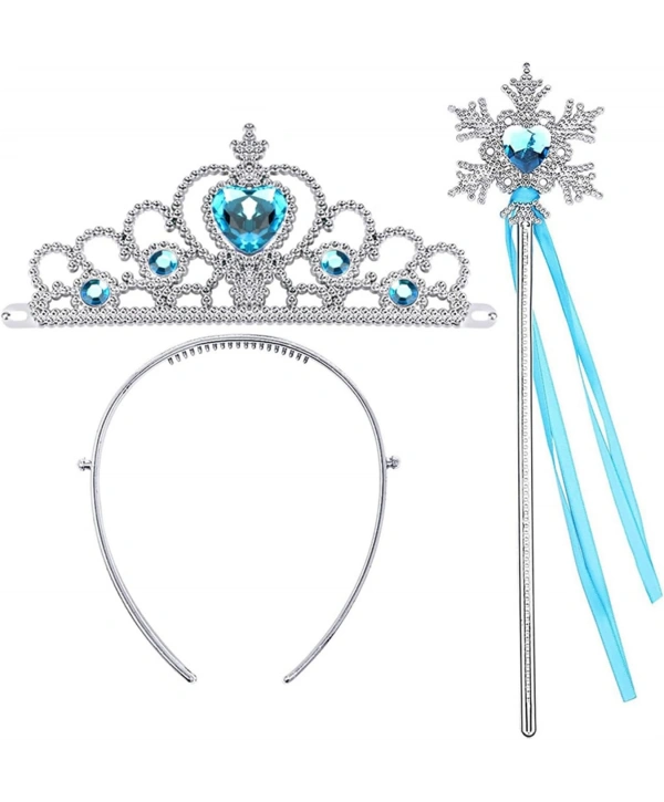 Karlar Ülkesi Elsa Mavi Kalp Tacı Ve Kar Temalı Asa Seti
