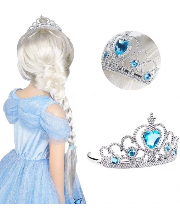 Karlar Ülkesi Elsa Mavi Kalpli Taç Ve Mavi Asa Seti Çocuk Boy