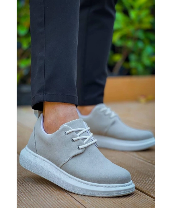 KB-003 Kuback Gri Süet Bağcıklı  Günlük Erkek Ayakkabı