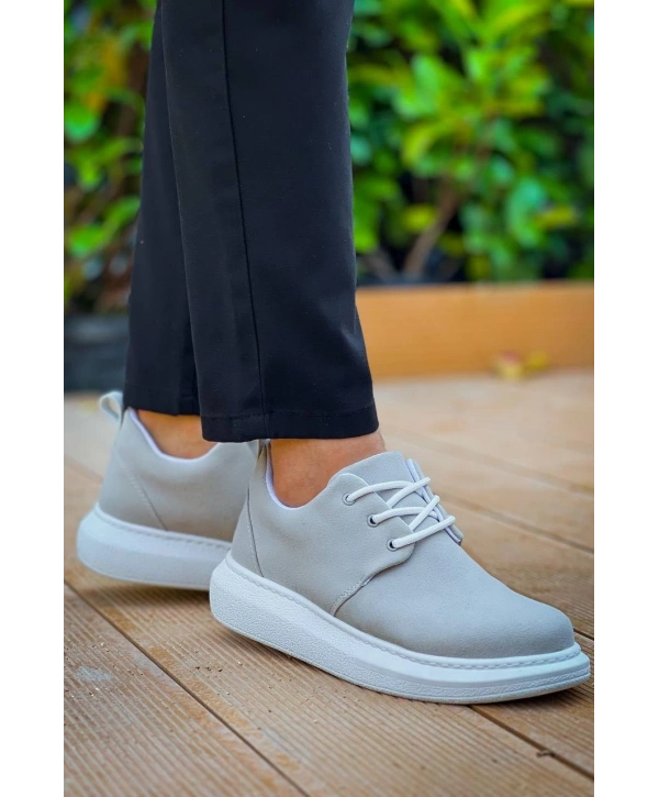 KB-003 Kuback Gri Süet Bağcıklı  Günlük Erkek Ayakkabı
