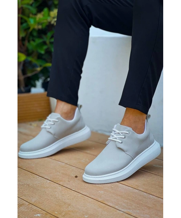 KB-003 Kuback Gri Süet Bağcıklı  Günlük Erkek Ayakkabı