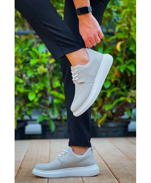 KB-003 Kuback Gri Süet Bağcıklı  Günlük Erkek Ayakkabı