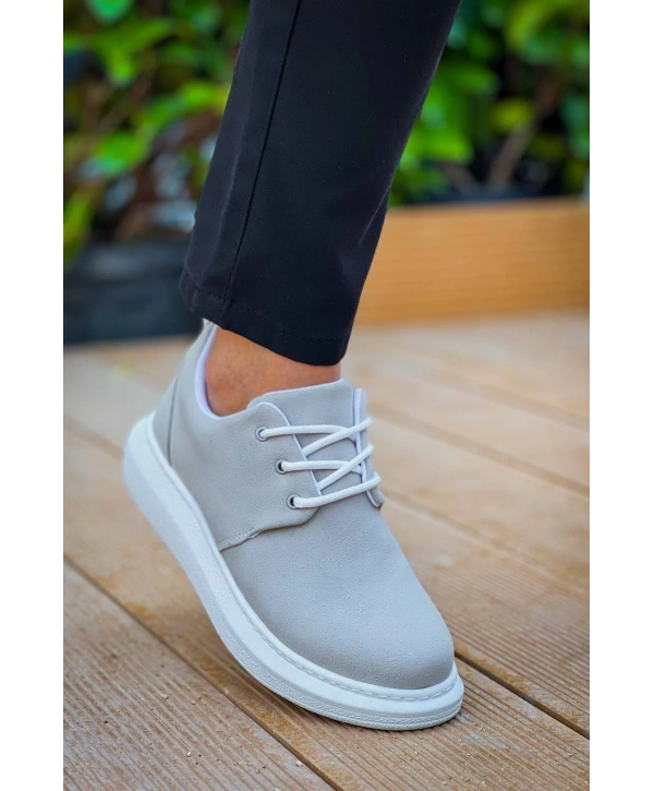 KB-003 Kuback Gri Süet Bağcıklı  Günlük Erkek Ayakkabı