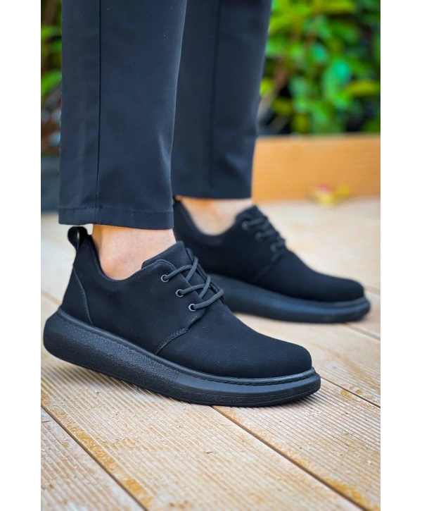 KB-003 Kuback Siyah Süet Siyah Taban Bağcıklı  Günlük Erkek  Ayakkabı