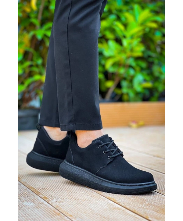 KB-003 Kuback Siyah Süet Siyah Taban Bağcıklı  Günlük Erkek  Ayakkabı