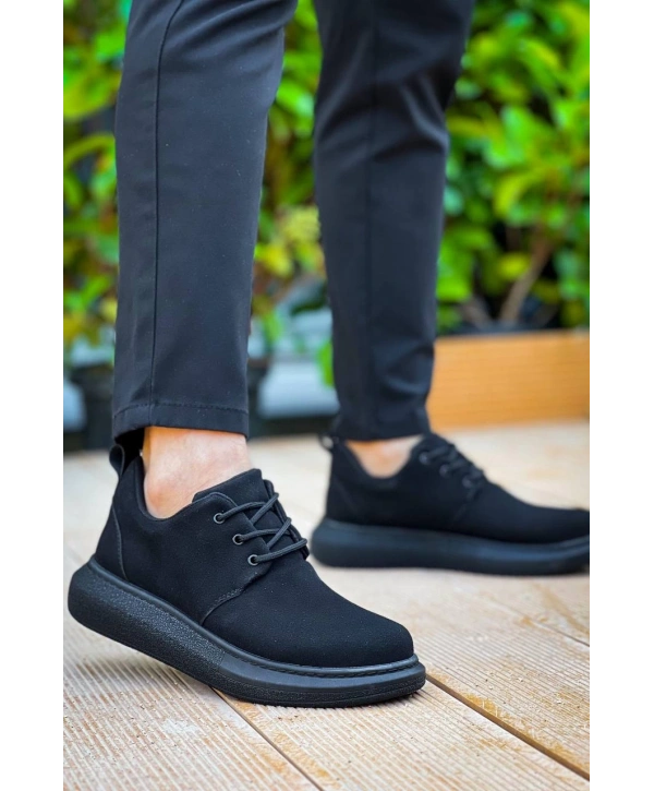 KB-003 Kuback Siyah Süet Siyah Taban Bağcıklı  Günlük Erkek  Ayakkabı