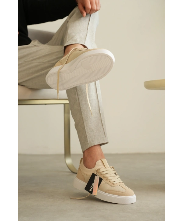 KB-010 MRTNM Bej Cilt Günlük Erkek Ayakkabı