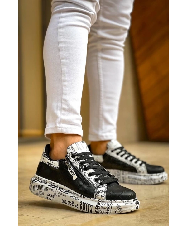 KB-02  Kuback Bağcıklı Crocodile Siyah Gazete Günlük Erkek Ayakkabı