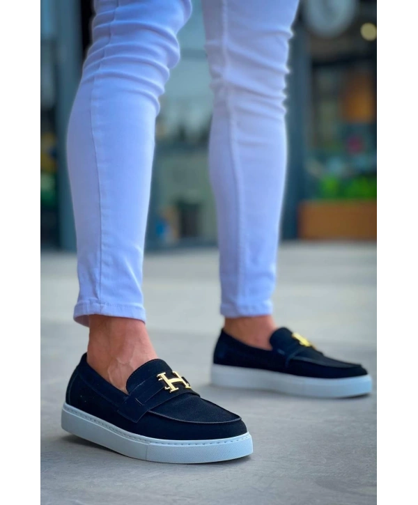 KB-027  Kuback  Bağcıksız Siyah Süet H Günlük Erkek Ayakkabı