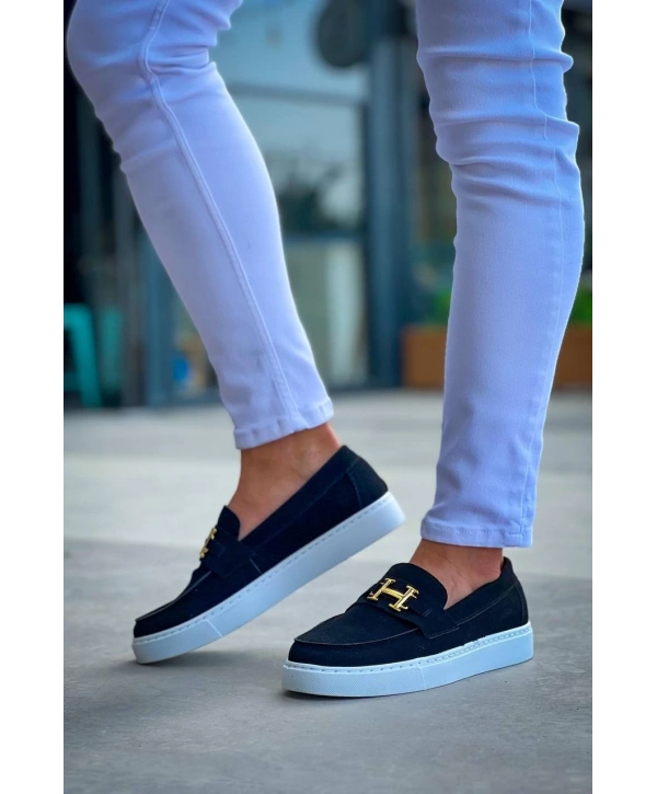 KB-027  Kuback  Bağcıksız Siyah Süet H Günlük Erkek Ayakkabı