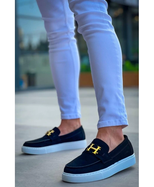 KB-027  Kuback  Bağcıksız Siyah Süet H Günlük Erkek Ayakkabı