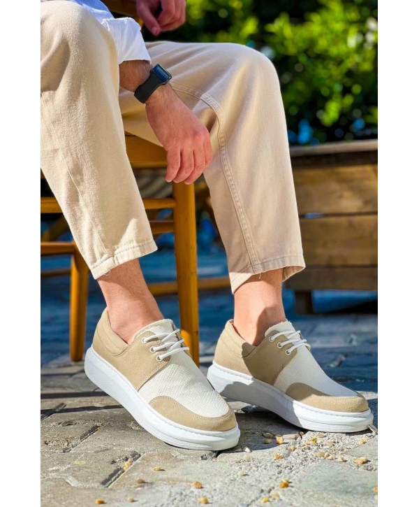 KB-042  Kuback Bağcıklı Bej Günlük Erkek Ayakkabı