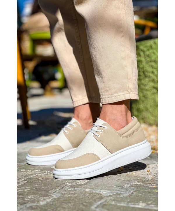 KB-042  Kuback Bağcıklı Bej Günlük Erkek Ayakkabı