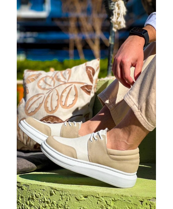 KB-042  Kuback Bağcıklı Bej Günlük Erkek Ayakkabı