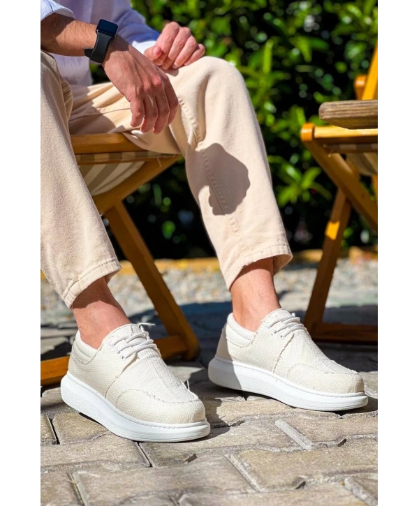 KB-042  Kuback Bağcıklı Beyaz Günlük Erkek Ayakkabı