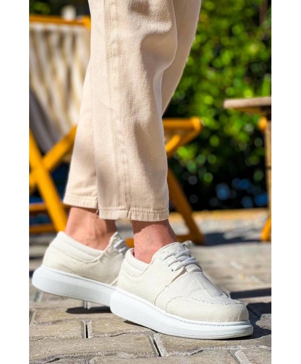 KB-042  Kuback Bağcıklı Beyaz Günlük Erkek Ayakkabı