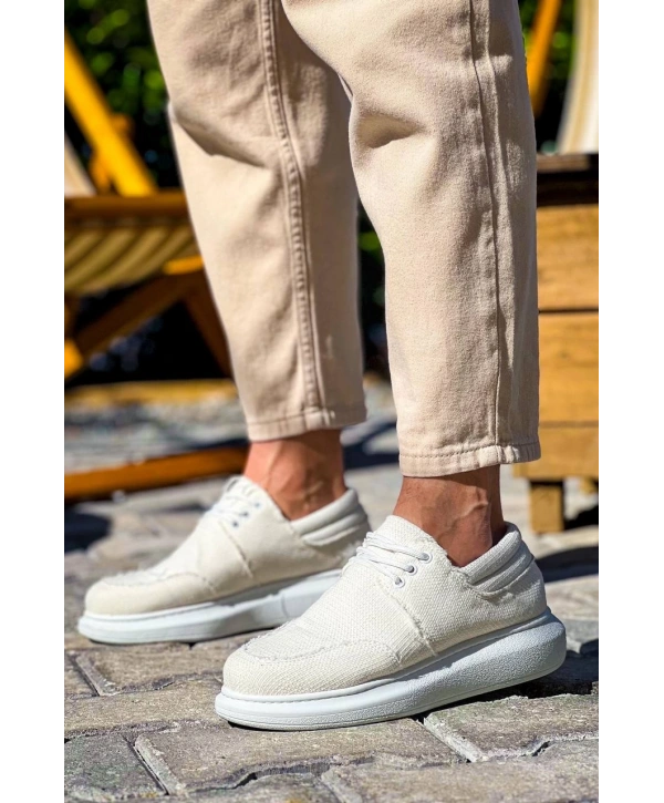 KB-042  Kuback Bağcıklı Beyaz Günlük Erkek Ayakkabı