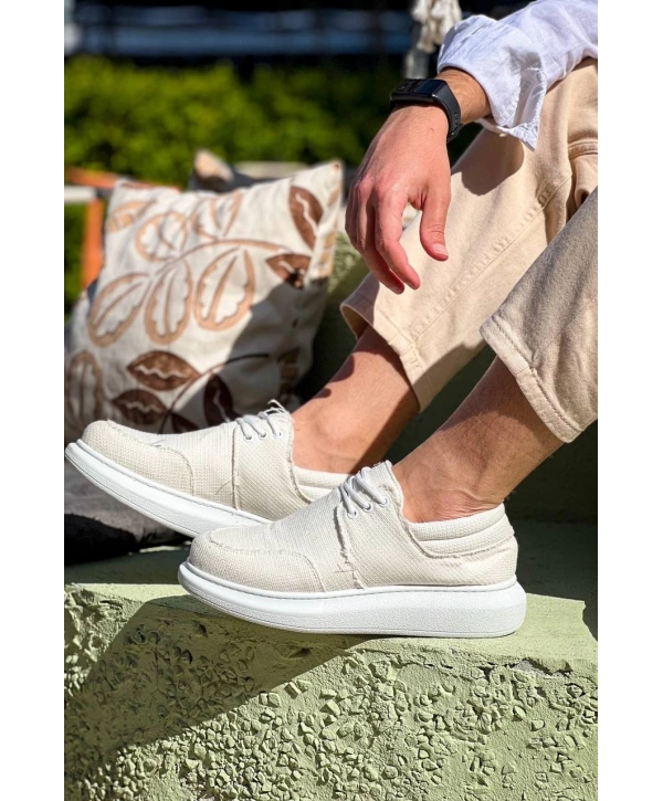 KB-042  Kuback Bağcıklı Beyaz Günlük Erkek Ayakkabı