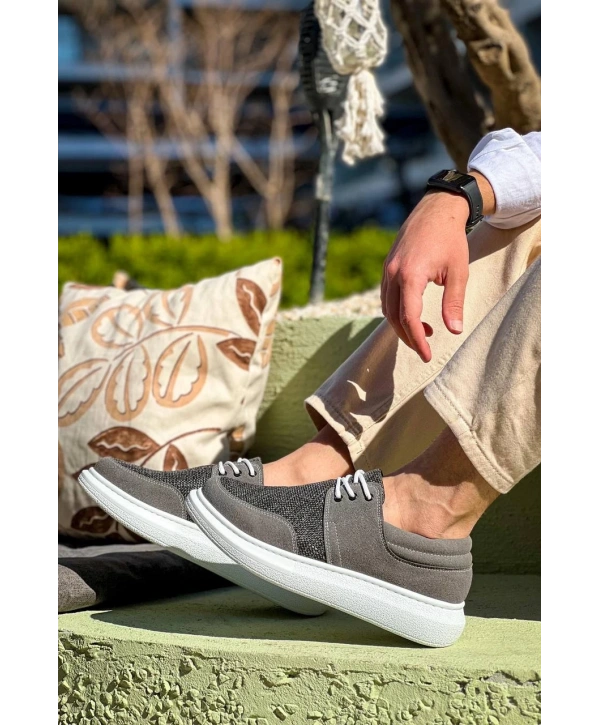 KB-042  Kuback Bağcıklı Gri Günlük Erkek Ayakkabı