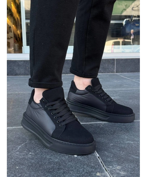 KB-046 Kuback Siyah Paraşüt Siyah Yüksek Taban Günlük Spor Ayakkabı