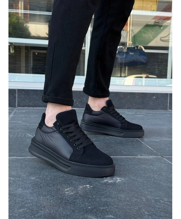 KB-046 Kuback Siyah Paraşüt Siyah Yüksek Taban Günlük Spor Ayakkabı