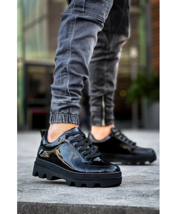 KB-056 Kuback Siyah Rugan Siyah Yüksek Taban Günlük Spor Ayakkabı