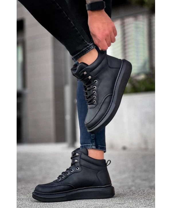 KB-0994  MRTNM Siyah Cilt  Siyah  Yüksek Taban  Erkek Bilek Bot