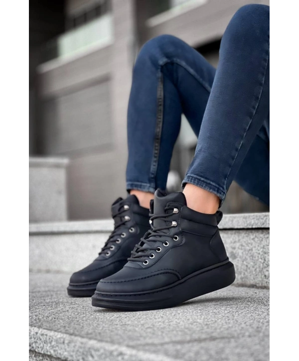 KB-0994  MRTNM Siyah Cilt  Siyah  Yüksek Taban  Erkek Bilek Bot