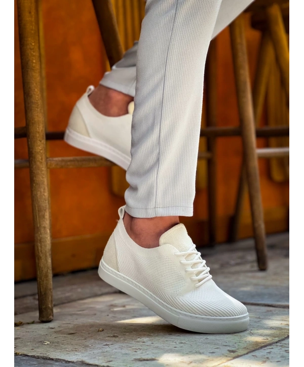 KB-101 Kuback Beyaz Triko Bağcıklı Günlük Erkek Ayakkabı
