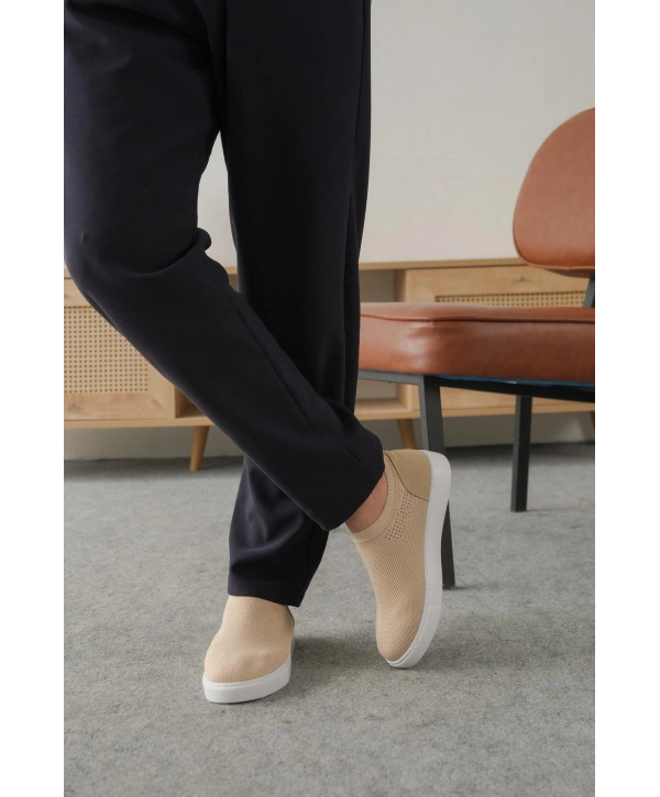 KB-106 MRTNM Bej Triko Günlük Erkek Ayakkabı