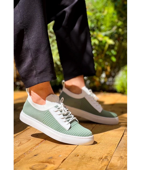 KB-110  Kuback Yeşil Triko Yüksek Taban Bağcıklı Günlük Erkek Ayakkabı