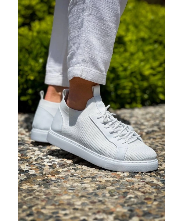 KB-112   Kuback Beyaz Triko Bağcıklı  Günlük Erkek  Ayakkabı