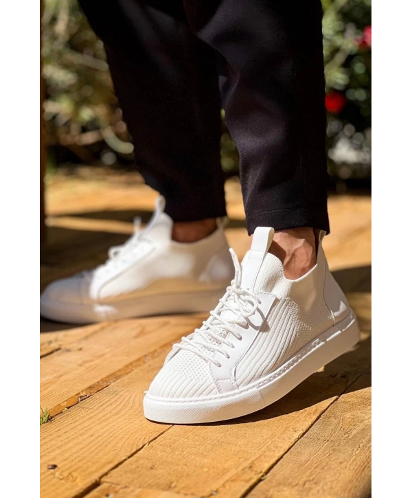 KB-112   Kuback Beyaz Triko Bağcıklı  Günlük Erkek  Ayakkabı