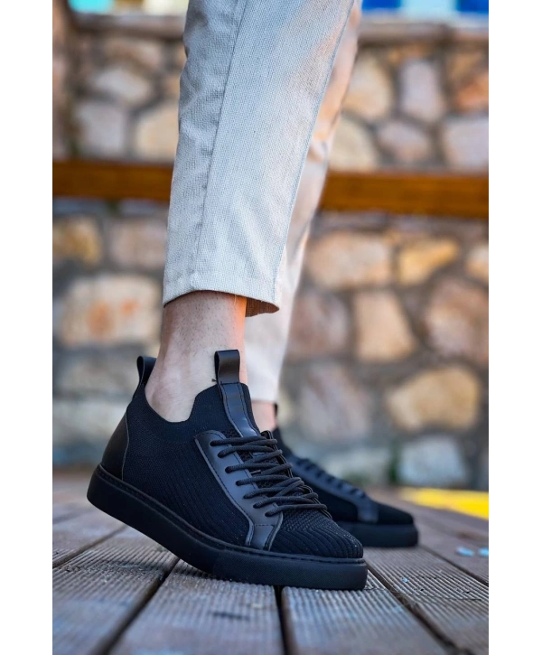 KB-112  Kuback Siyah Siyah TabanTriko Bağcıklı  Günlük Erkek  Ayakkabı