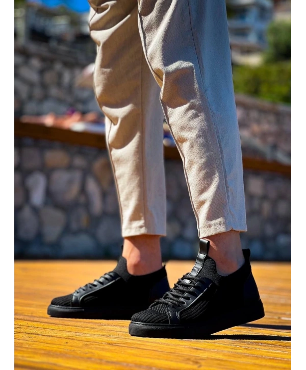 KB-112  Kuback Siyah Siyah TabanTriko Bağcıklı  Günlük Erkek  Ayakkabı