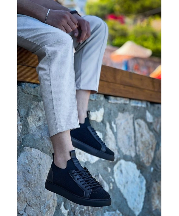 KB-112  Kuback Siyah Siyah TabanTriko Bağcıklı  Günlük Erkek  Ayakkabı