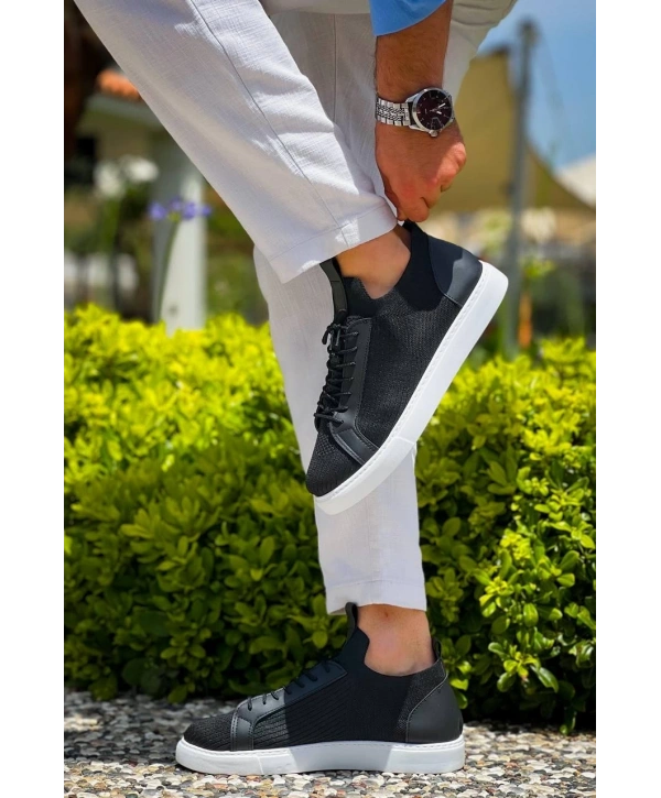 KB-112   Kuback Siyah Triko Bağcıklı  Günlük Erkek  Ayakkabı