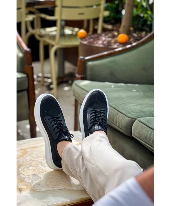 KB-116 Kuback Siyah Triko Bağcıklı  Günlük Erkek Ayakkabı