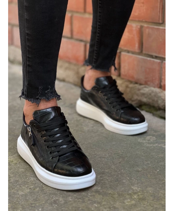 KB-309  Kuback  Siyah Fermuar Ve Bağcıklı  Günlük Erkek  Ayakkabı