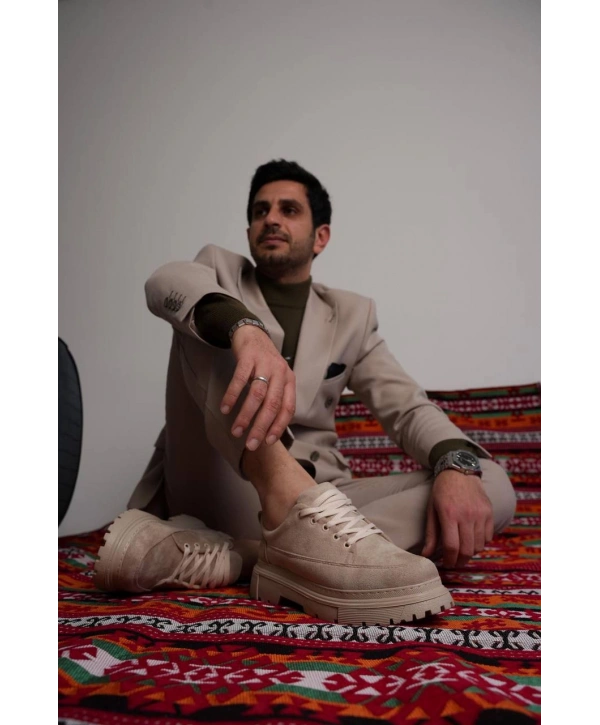 KB-702 Kuback Bej Süet Günlük Erkek Ayakkabı