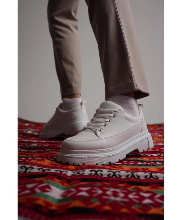 KB-702 Kuback Beyaz Cilt Günlük Erkek Ayakkabı