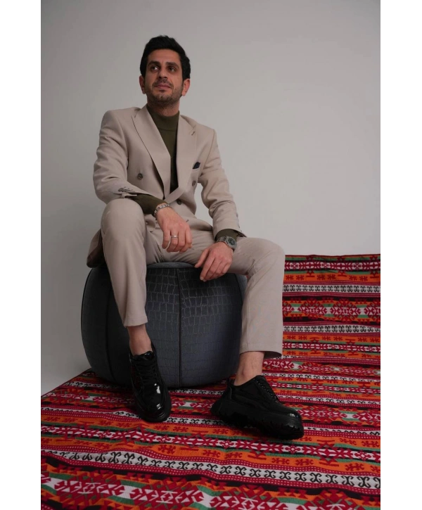 KB-702 Kuback Kömür Rugan Günlük Erkek Ayakkabı